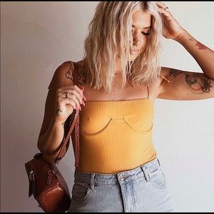 Sold Princess Polly Makarsha Bodysuit in Mustard